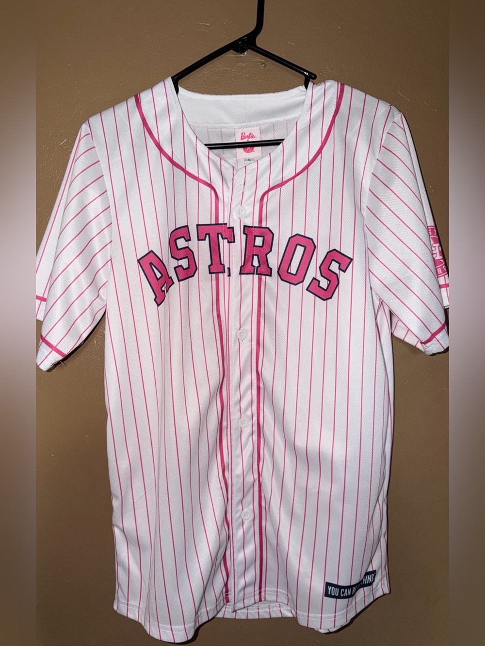 Barbie x Astros Pinstripe Baseball Jersey